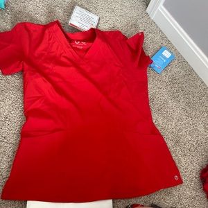 Red barco one scrub top